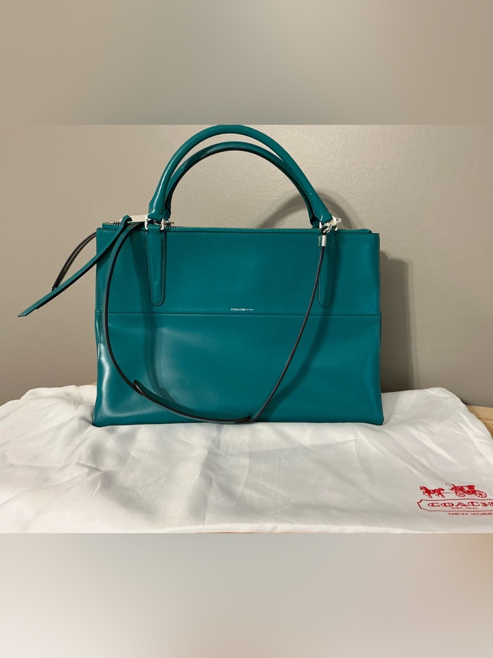 Coach Medium Borough Crossbody Satchel in Rich Teal